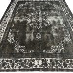 350 x 275cm Ultra Vintage Charcoal Grey & Ivory Persian Rug - Image 3