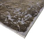 356 x 237cm Hand Knotted Ultra Vintage Olive Green Distressed Persian Rug - Image 4