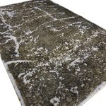 356 x 237cm Hand Knotted Ultra Vintage Olive Green Distressed Persian Rug - Image 7