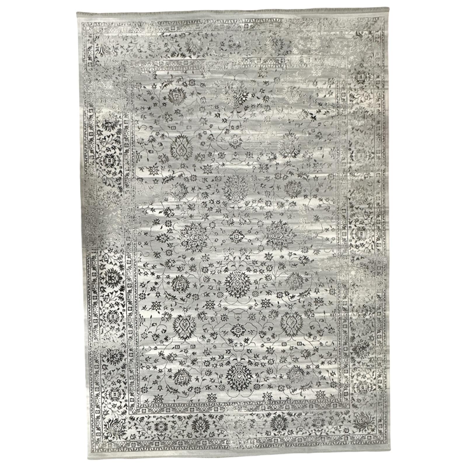 bsjsjskskklll_1 350 x 250cm Vintage Afghan Chobi Design Grey Machine Made Rug - Image 1
