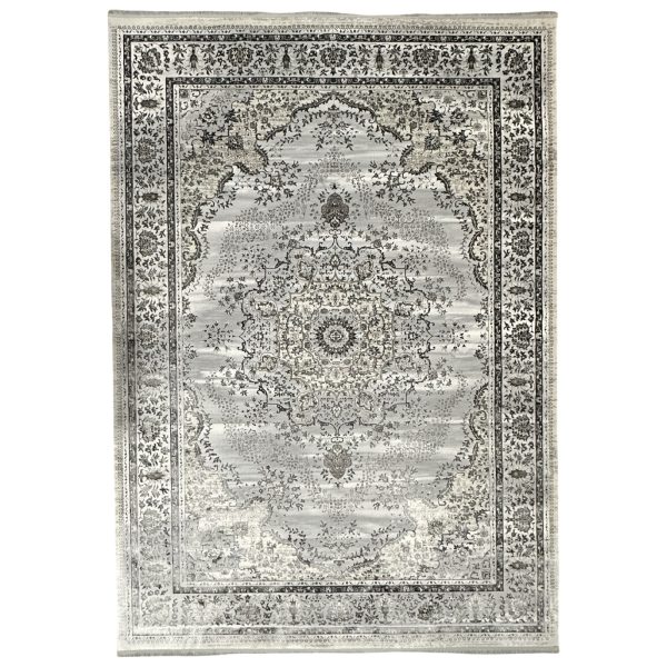 350 x 250cm Persian Vintage Tabriz Design Grey Machine Made Area Rug