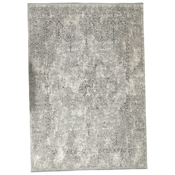 350 x 250cm Persian Vintage Medallion Design Grey Machine Made Area Rug