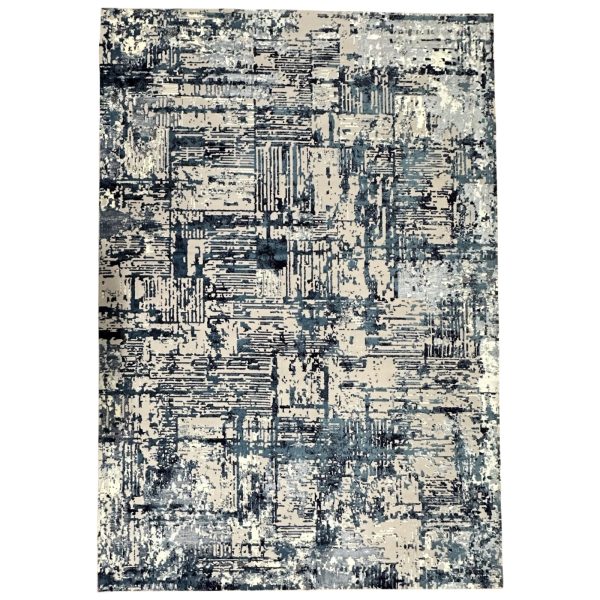 350 x 250cm Soft Machine Woven Turkish Rug in Gray and Blue
