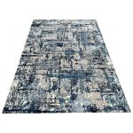 350 x 250cm Soft Machine Woven Turkish Rug in Gray and Blue - Image 3
