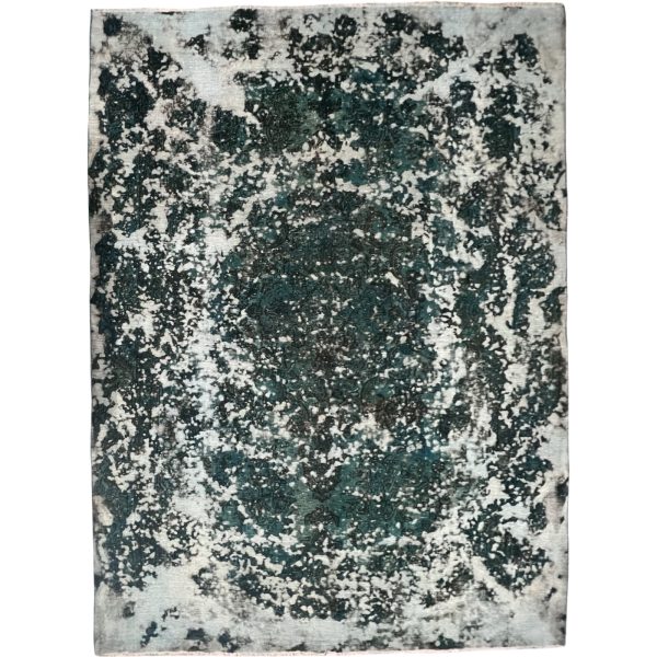 320 × 230cm Royal Teal Distressed Persian Hand Knotted Rug