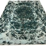 320 × 230cm Royal Teal Distressed Persian Hand Knotted Rug - Image 2