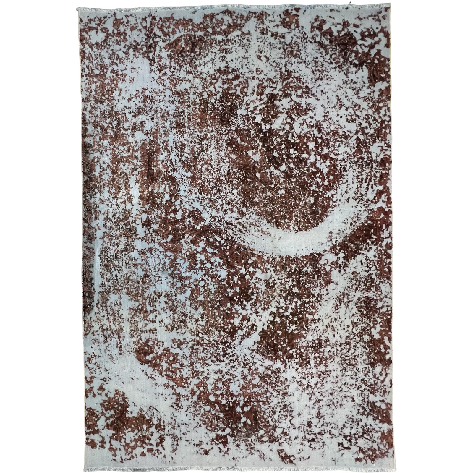 iqpqiq_20 277 × 186cm Ultra Vintage Hand Knotted Persian Rug – Rust & Ivory Distressed Design - Image 1