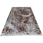 277 × 186cm Ultra Vintage Hand Knotted Persian Rug – Rust & Ivory Distressed Design - Image 3
