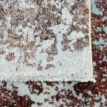 277 × 186cm Ultra Vintage Hand Knotted Persian Rug – Rust & Ivory Distressed Design - Image 6