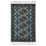 90 x 60 cm Duck Egg Blue Bukhara Design Rug