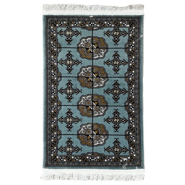 90 x 60 cm Duck Egg Blue Bukhara Design Rug