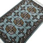 90 x 60 cm Duck Egg Blue Bukhara Design Rug - Image 3