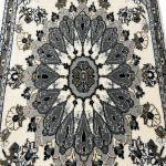 90 x 60 cm Persian Style Floral Medallion Accent Rug – Ivory & Grey - Image 4