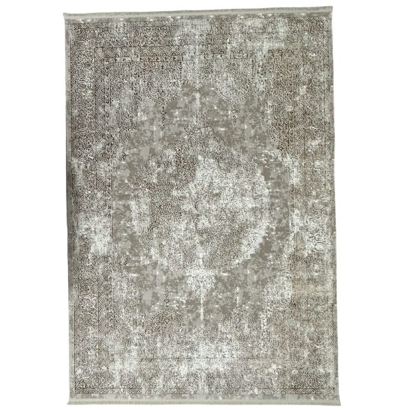 300 x 200cm Turkish Vintage Medallion Design Rug – Brown&Ivory Vintage Wash