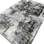 300 x 200cm Modern Abstract Rug – Bold Grey & Charcoal Distressed Design Rug - Image 5