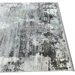 300 x 200cm Modern Abstract Rug – Bold Grey & Charcoal Distressed Design Rug - Image 7
