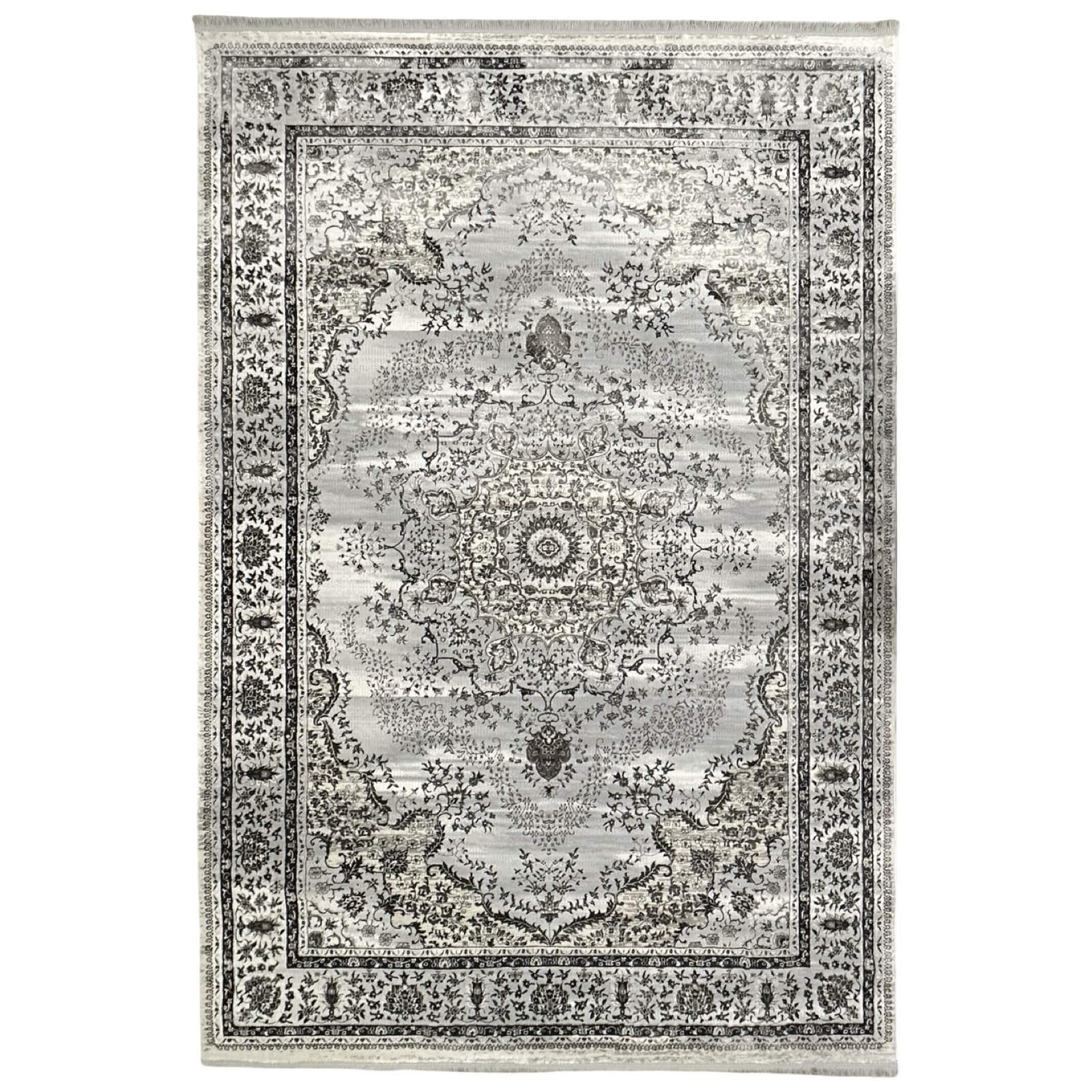 sssbxjsjsjjsjnsmaksks_17 300 x 200cm Persian Vintage Mashad Design Grey And Silver Rug - Image 1