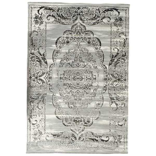 300 x 200cm Turkish Big Medallion Design Grey Runner Rug