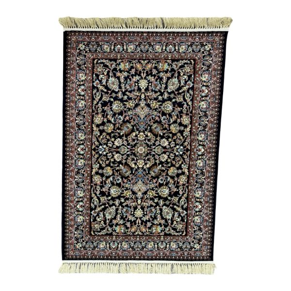 150 × 100cm Golden Bloom on Midnight Ground Persian Rug