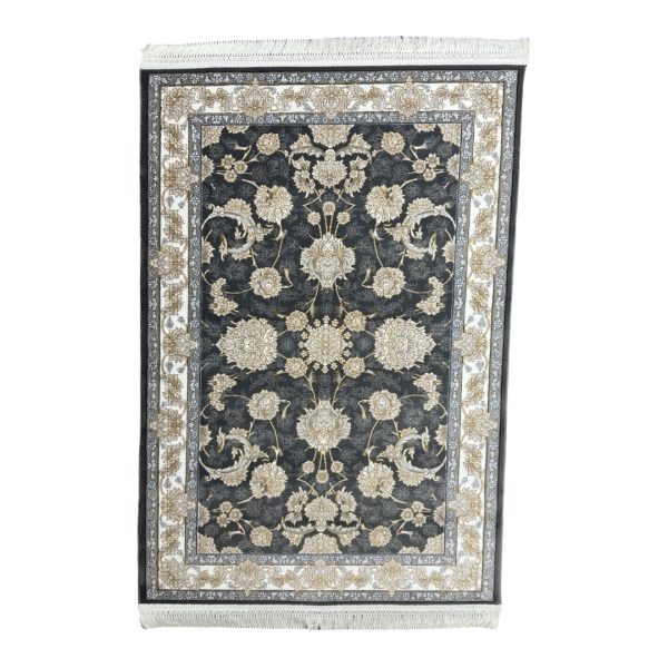 150 × 100cm Regal Bloom Grey & Ivory Traditional Rug