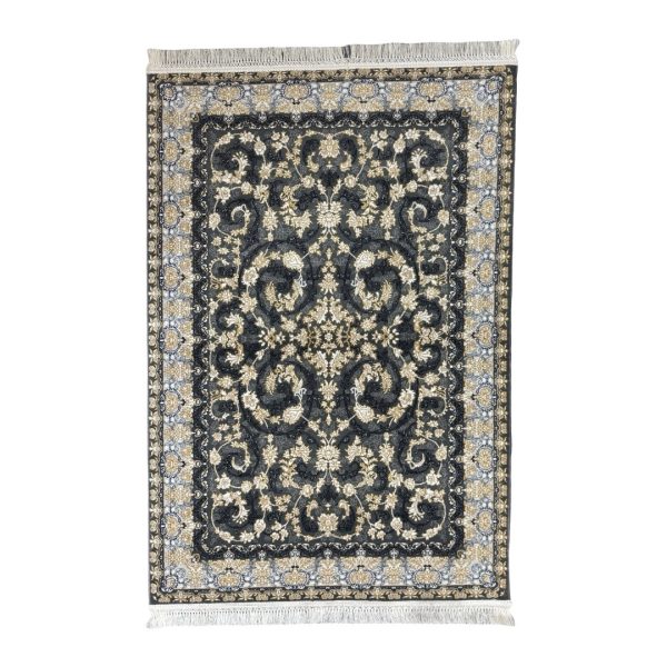 150 × 100cm Elegant Ivory & Grey Persian Floral Design Rug