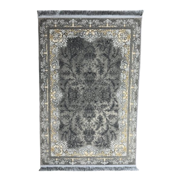 150 × 100cm Low-Contrast Grey Persian Floral Rug