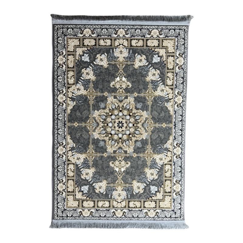 150 × 100cm Gold & Grey Medallion Classic Rug