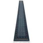 1000 x 80cm Blue Bukhara Design Extra Long Runner Rug