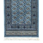 1000 x 80cm Blue Bukhara Design Extra Long Runner Rug - Image 6