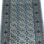 1000 x 80cm Blue Bukhara Design Extra Long Runner Rug - Image 5