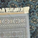 1000 x 80cm Blue Bukhara Design Extra Long Runner Rug - Image 9