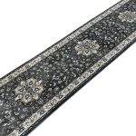 1000 x 80cm Grey Persian Floral Medallion Runner Rug