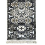 1000 x 80cm Grey Decorative Charcoal Medallion Runner Rug - Image 6