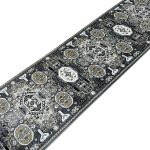 1000 x 80cm Grey Decorative Charcoal Medallion Runner Rug - Image 5