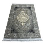 150 × 100cm Vintage Grey Floral Medallion Rug - Image 2