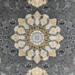 150 × 100cm Charcoal & Gold Persian Floral Medallion Area Rug - Image 5
