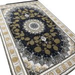150 × 100cm Ornate Floral Symphony in Grey & Gold Persian Rug - Image 3