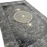 150 × 100cm Vintage Grey Floral Medallion Rug - Image 3