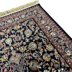 150 × 100cm Golden Bloom on Midnight Ground Persian Rug - Image 5