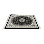 150 × 100cm Ornate Floral Symphony in Grey & Gold Persian Rug - Image 4