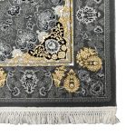 150 × 100cm Charcoal & Gold Persian Floral Medallion Area Rug - Image 6