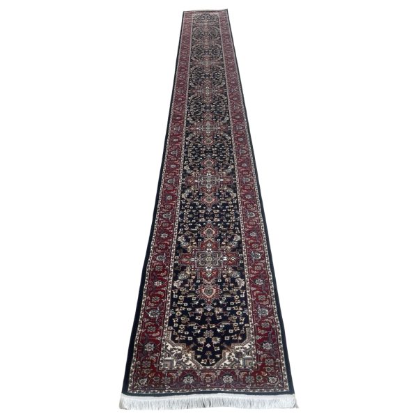 800 x 80cm Navy Persian Heriz Design Long Runner Rug