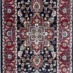 800 x 80cm Navy Persian Heriz Design Long Runner Rug - Image 5