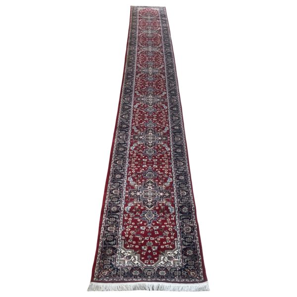 800 x 80cm Navy Persian Heriz Design Long Runner Rug