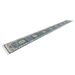 800 x 80cm Blue Floral Medallion Design Long Runner Rug