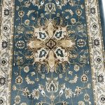 800 x 80cm Blue Floral Medallion Design Long Runner Rug