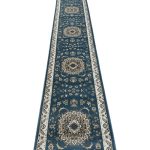 800 x 80cm Teal Blue Persian Isfahan Design Runner Rug