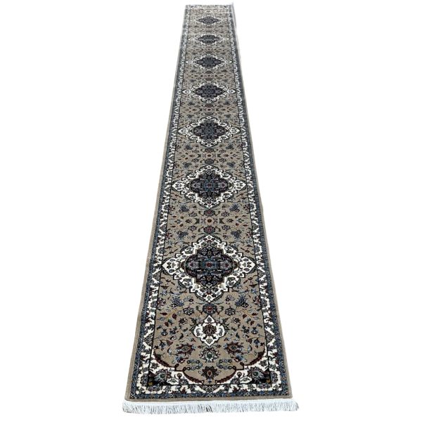 800 x 80cm Beige-Ivory Kashan Design Long Runner Rug