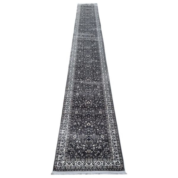 800 x 80cm Grey & Ivory All over Design Runner Rug