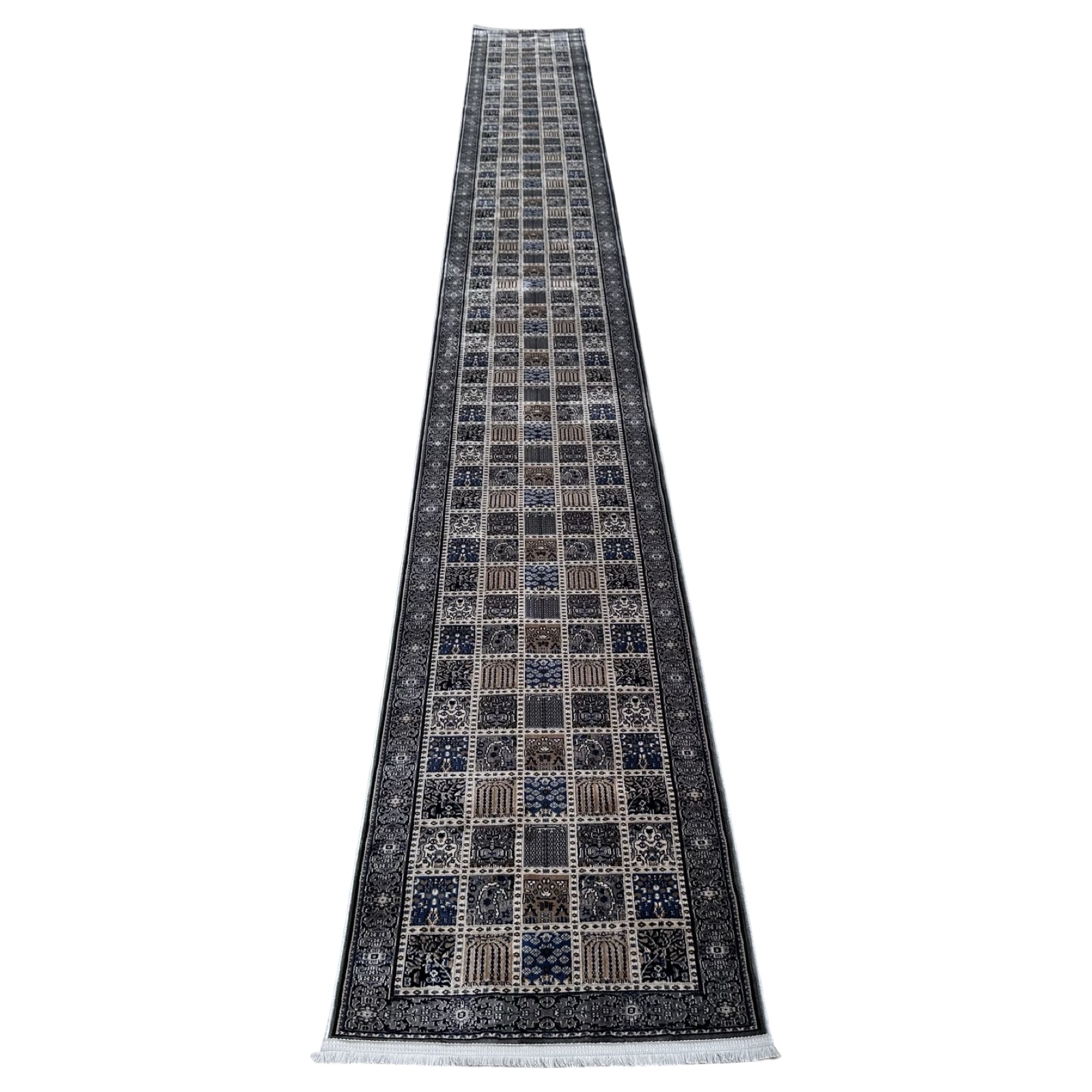8000 x 800abc_10 800 x 80cm Grey Bakhtiari Style Long Runner Rug